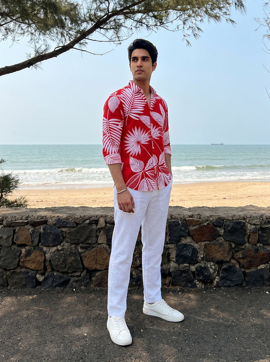 Men’s Full Sleeve Resort Shirt – Vacation & Dinner Wear