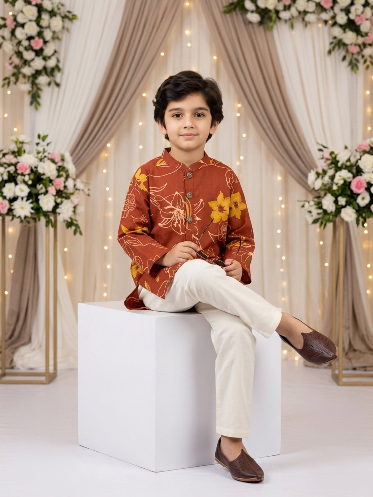 Boys Cotton Kurta Pajama Set – Festive Wear