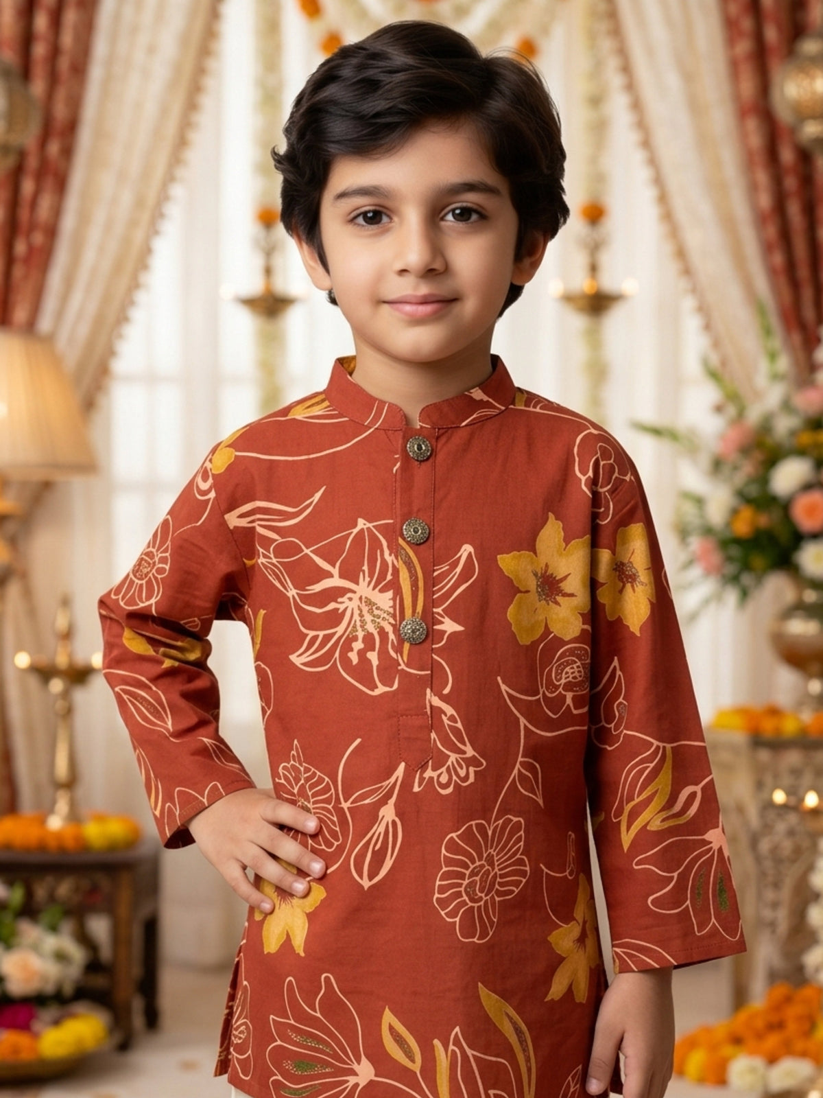 Boys Cotton Kurta Pajama Set – Festive Wear