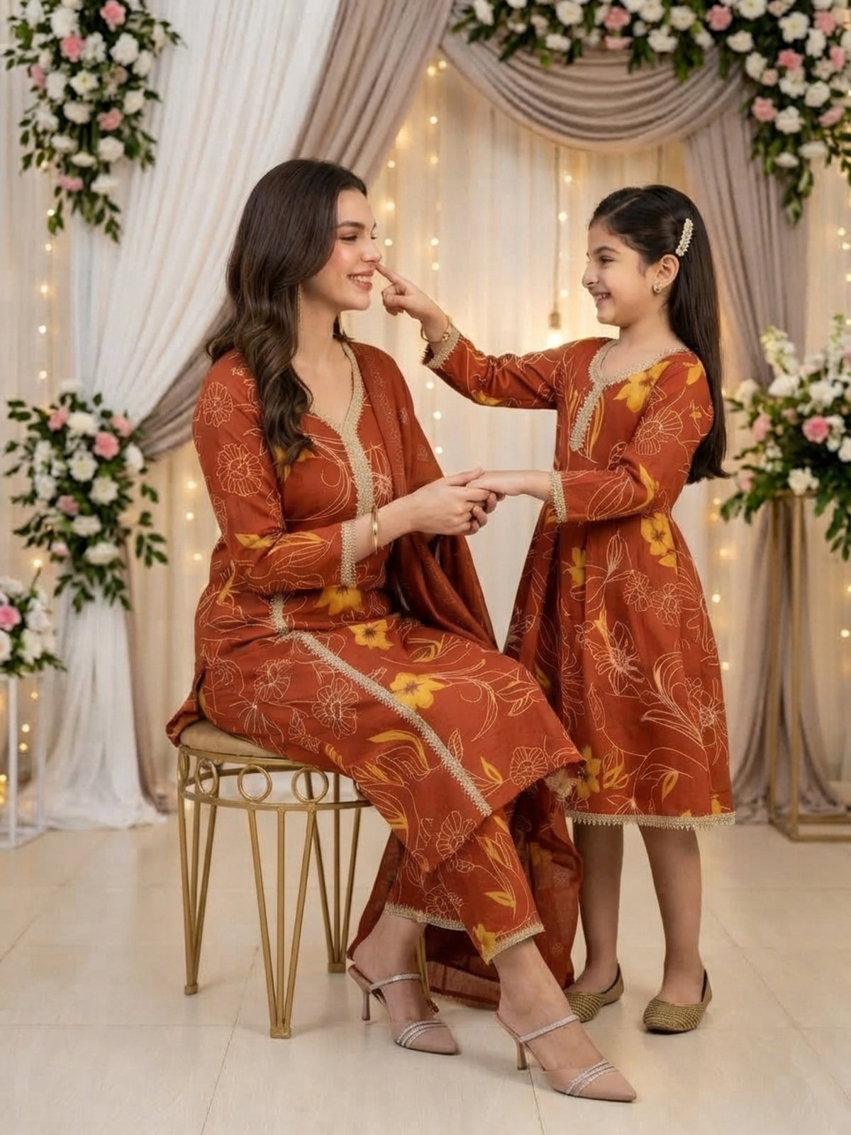 Mother & Daughter Matching Set – Cotton Ethnic Wear
