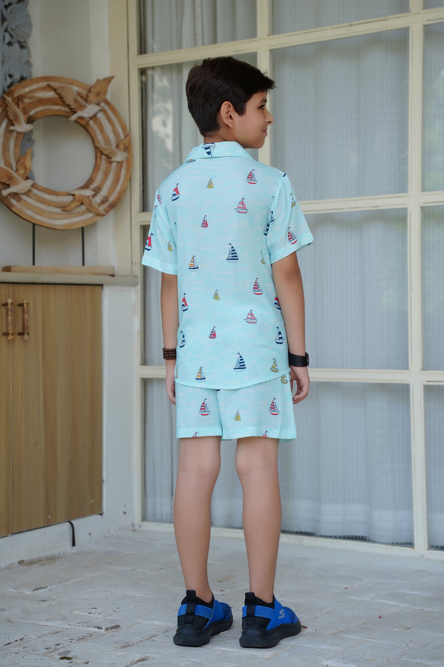 Boys Tropical Co-Ord Set – Beach Vacation Shirt & Shorts for Birthday and Pool Party