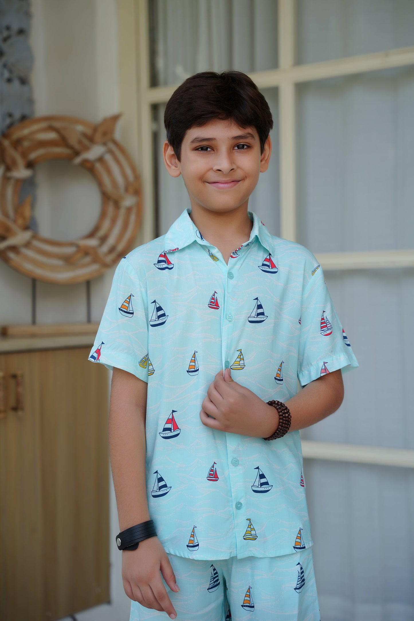 Boys Tropical Co-Ord Set – Beach Vacation Shirt & Shorts for Birthday and Pool Party