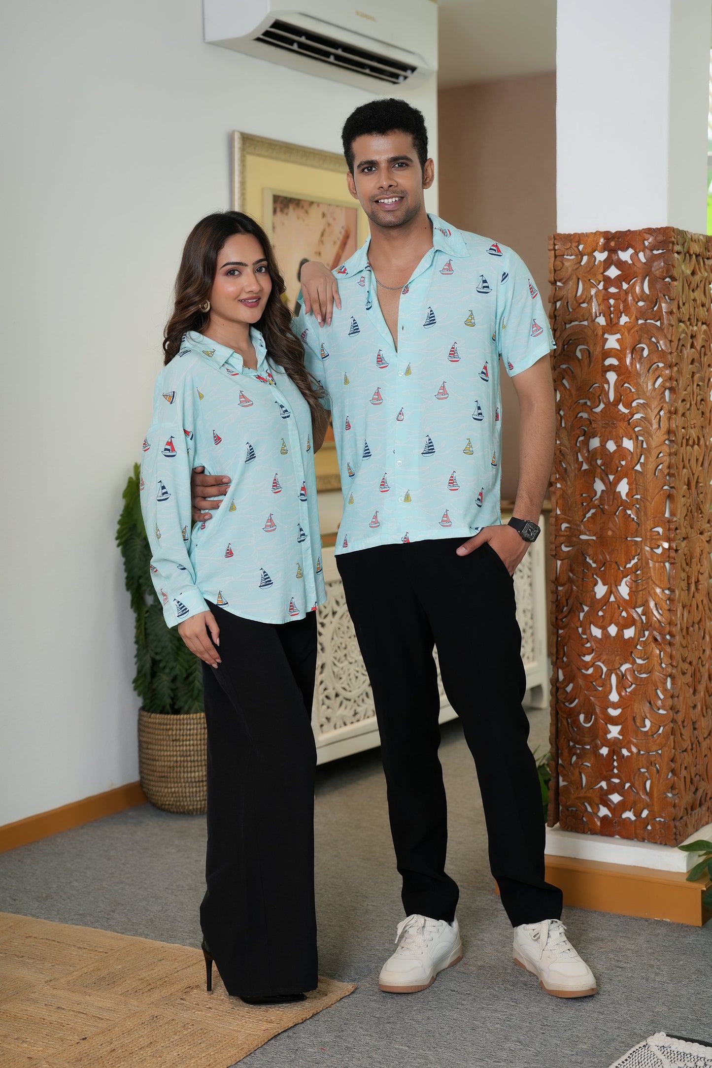 Couple Matching Shirts – Romantic Beach Combo for Honeymoon and Anniversary