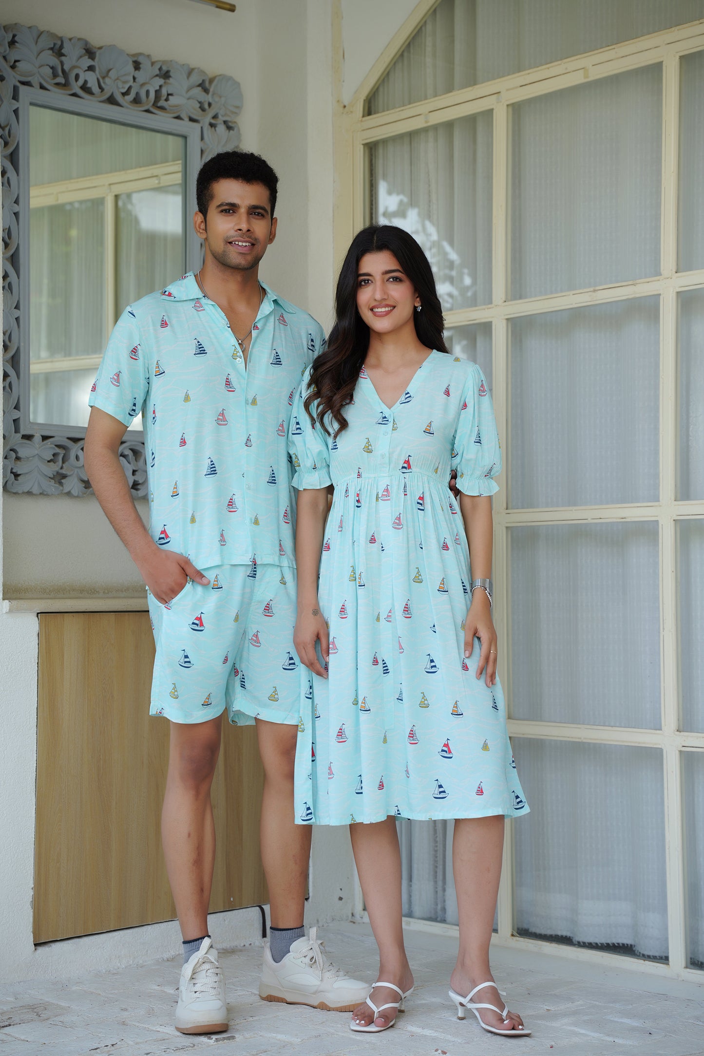 His Her Matching Co-Ord Set & Dress – Valentine Dinner and Resort Vacation Outfit
