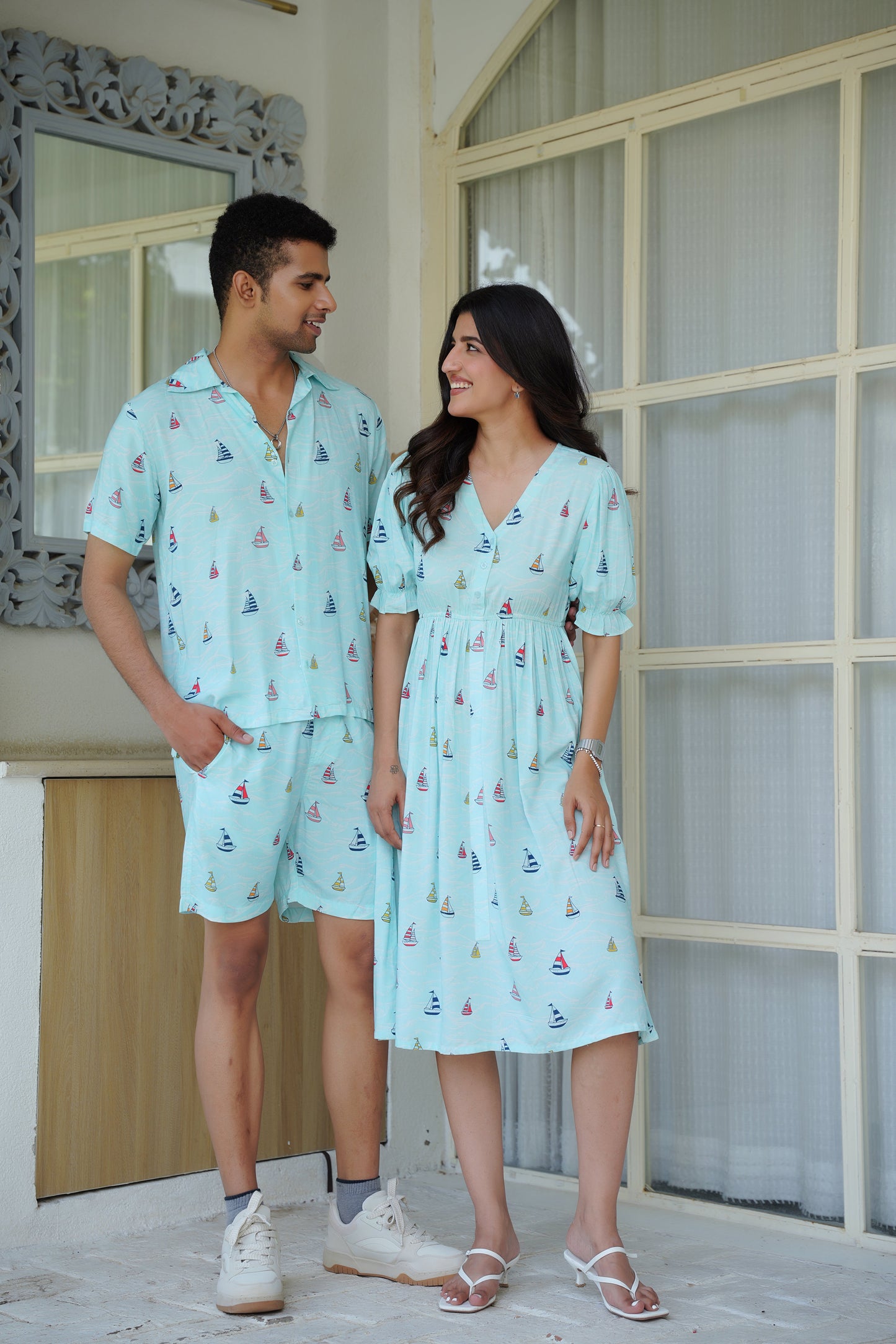His Her Matching Co-Ord Set & Dress – Valentine Dinner and Resort Vacation Outfit
