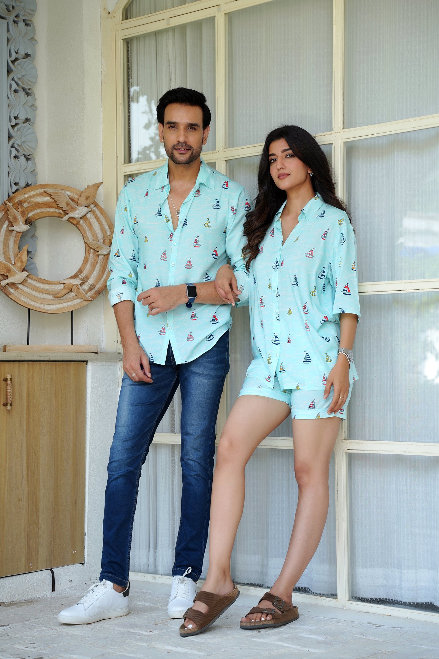 Couple Matching Co-Ord Set and Shirt – Shirt & Shorts for Beach Holiday and Staycation