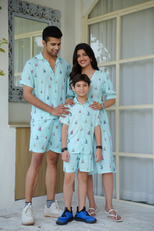 Matching Outfits for Family of 3 – Tropical Vacation Combo for Beach and Birthday