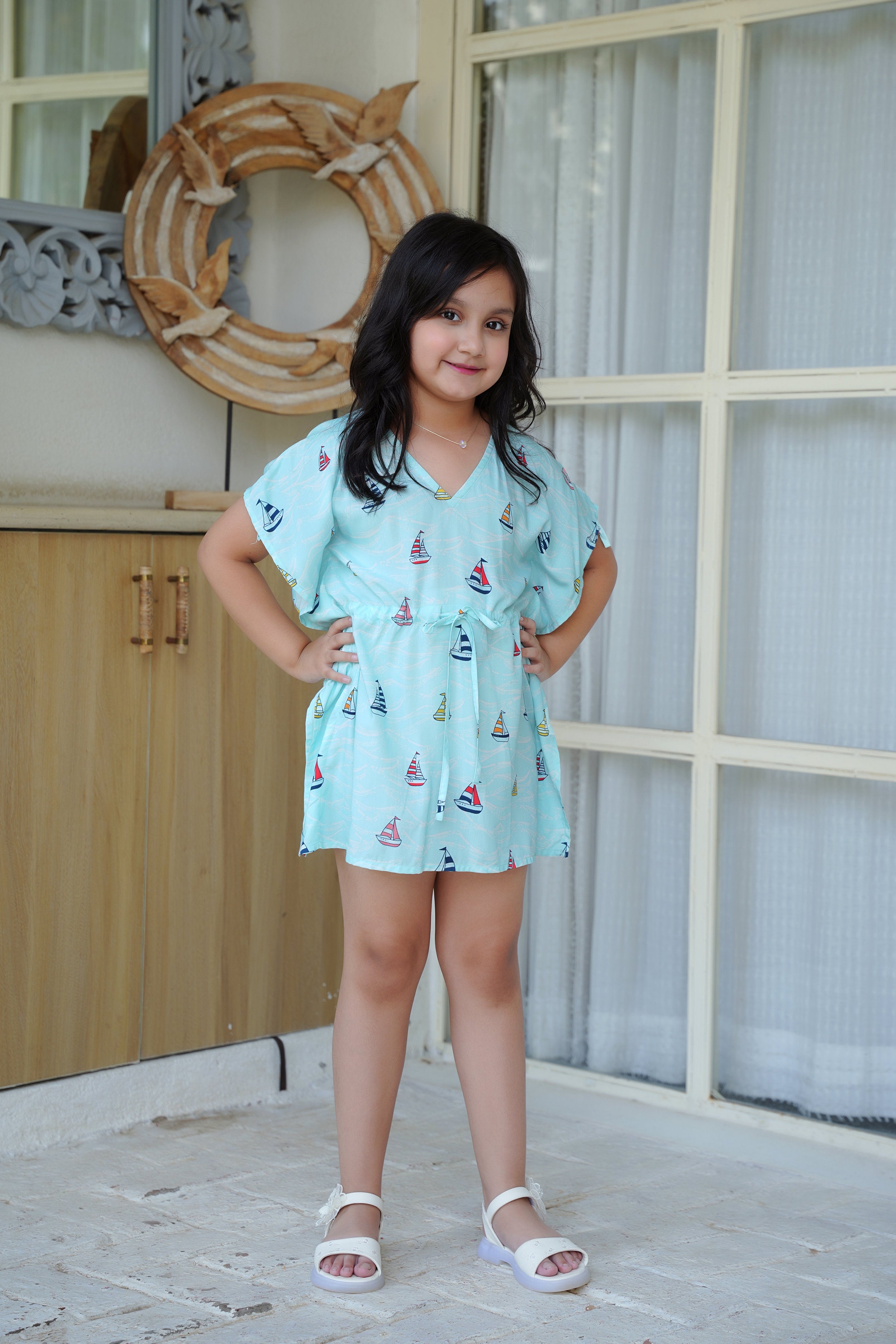 Girls Short Kaftan – Beach Holiday Birthday and Pool Party Wear