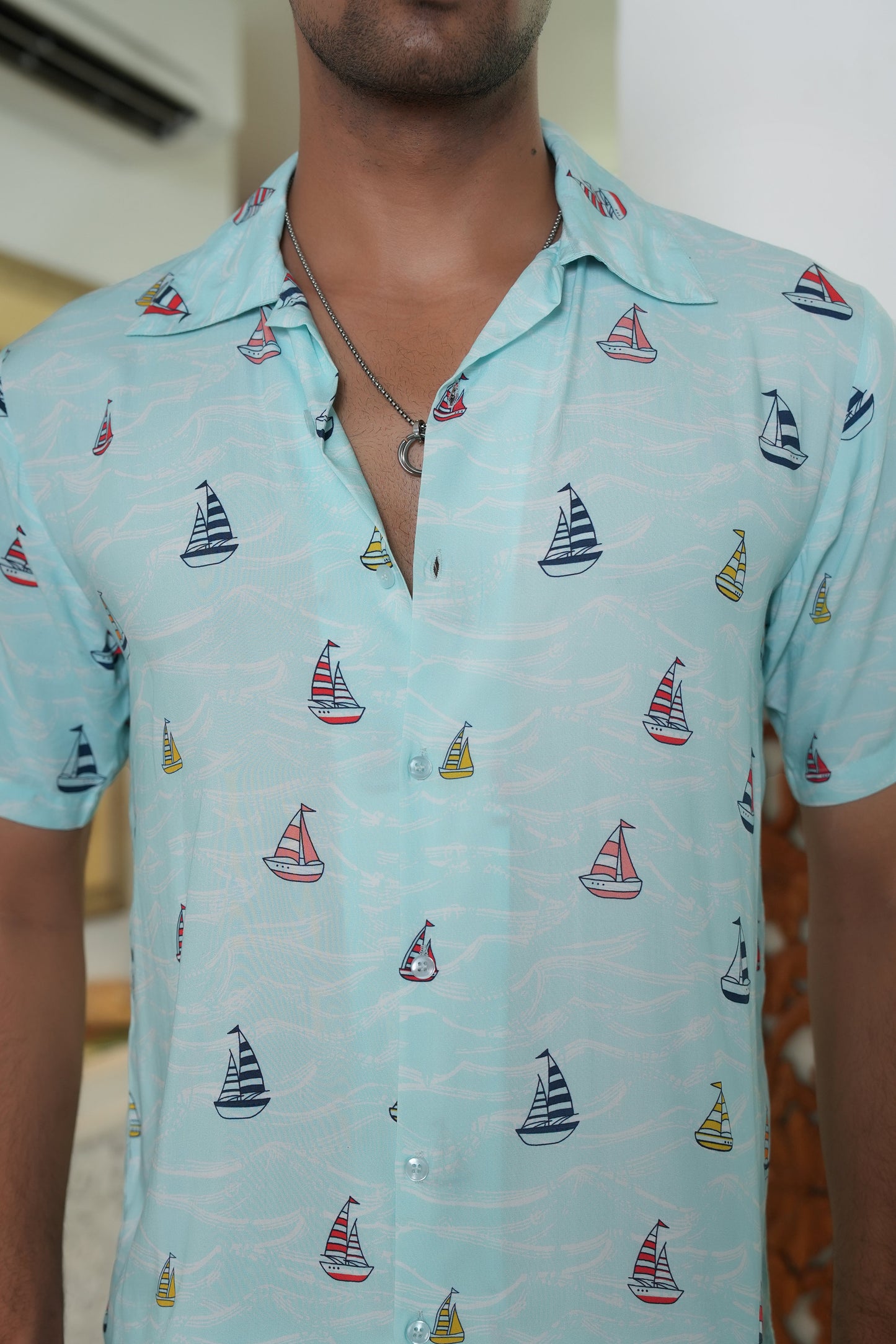 Men Co Ord Set – Tropical Shirt and Shorts for Beach Holiday and Pool Party