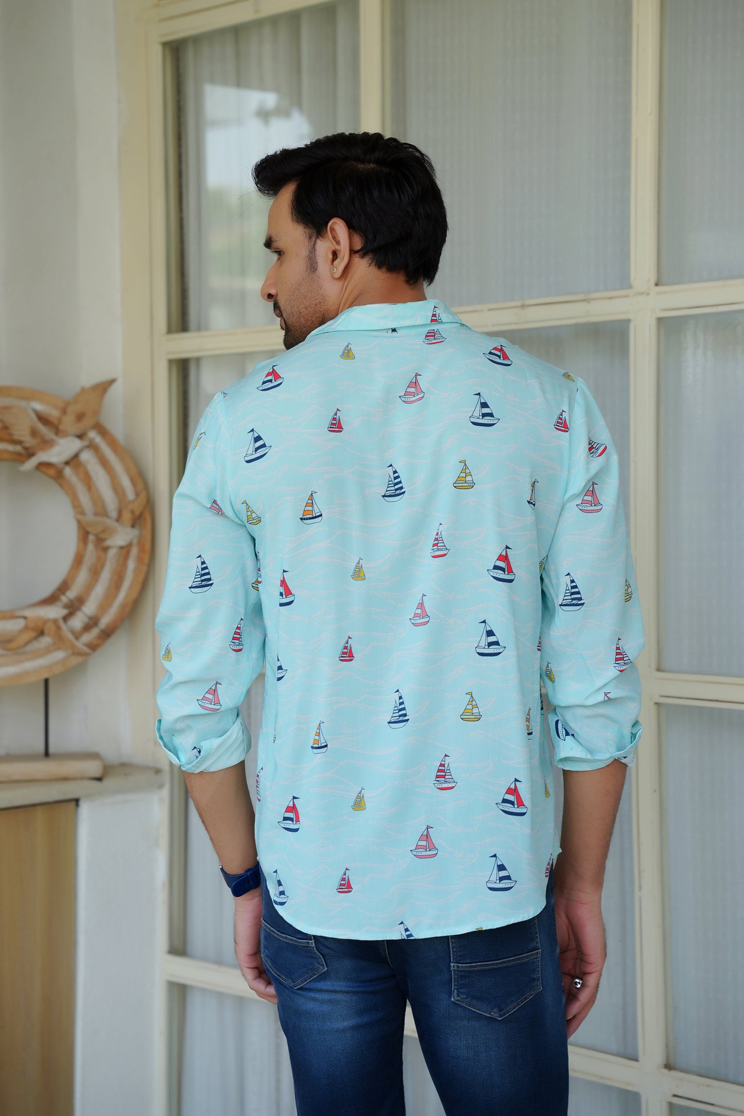 Men Full Sleeve Shirt – Romantic Resort Wear for Dinner Honeymoon and Vacation