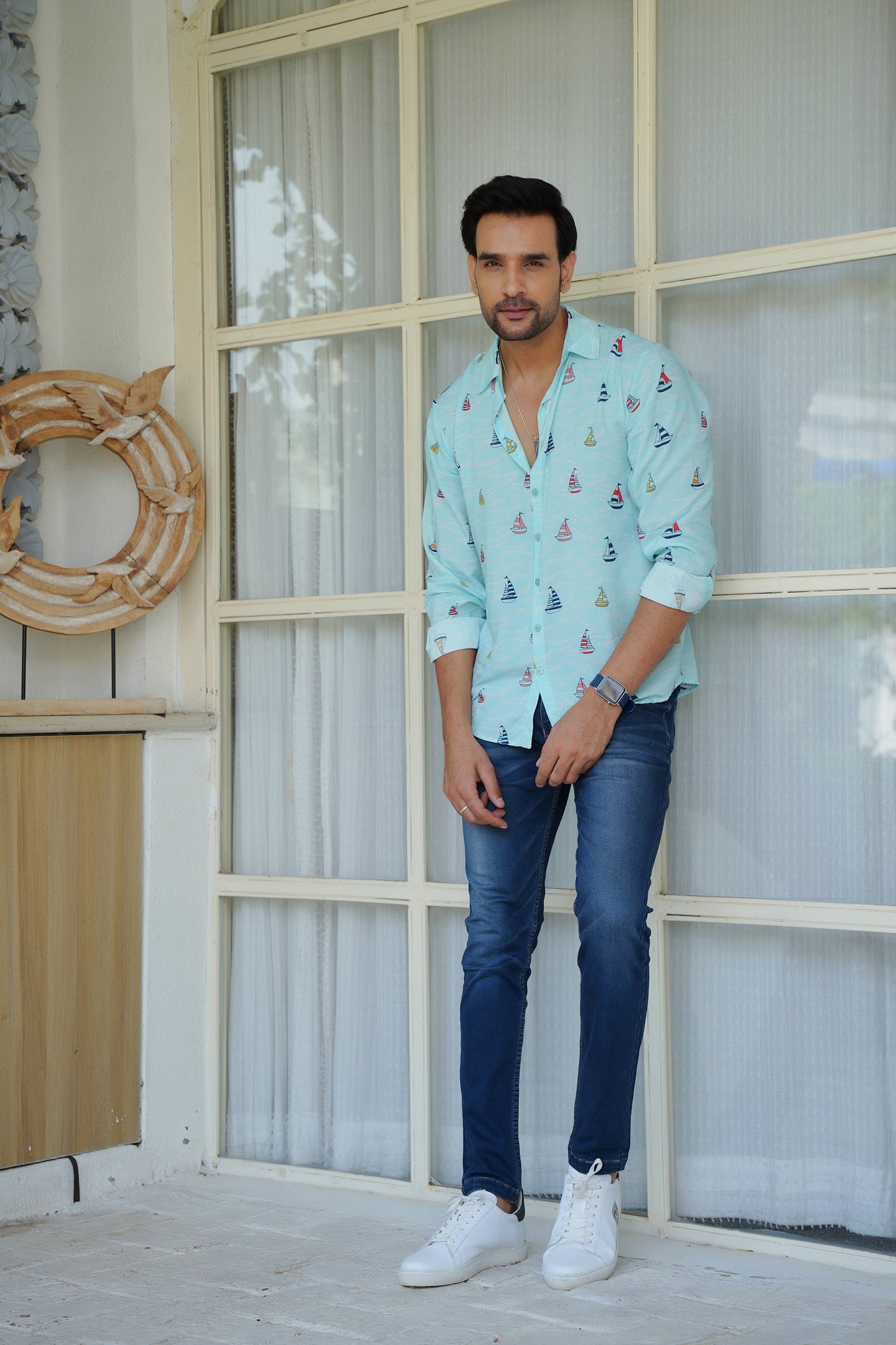 Men Full Sleeve Shirt – Romantic Resort Wear for Dinner Honeymoon and Vacation