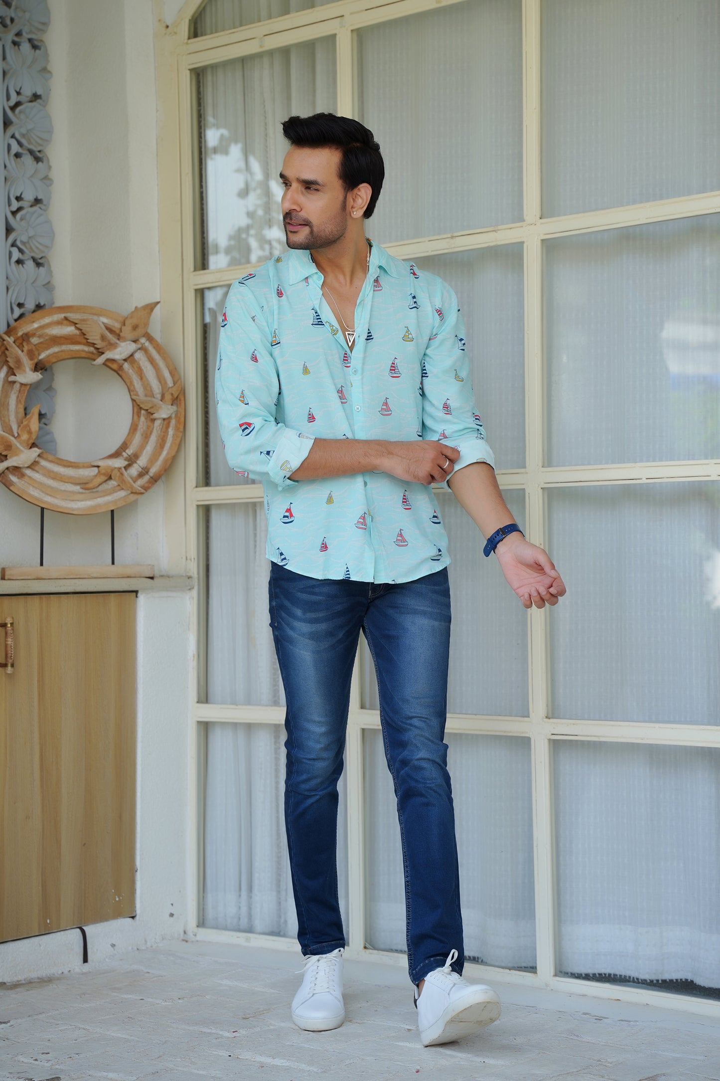 Men Full Sleeve Shirt – Romantic Resort Wear for Dinner Honeymoon and Vacation