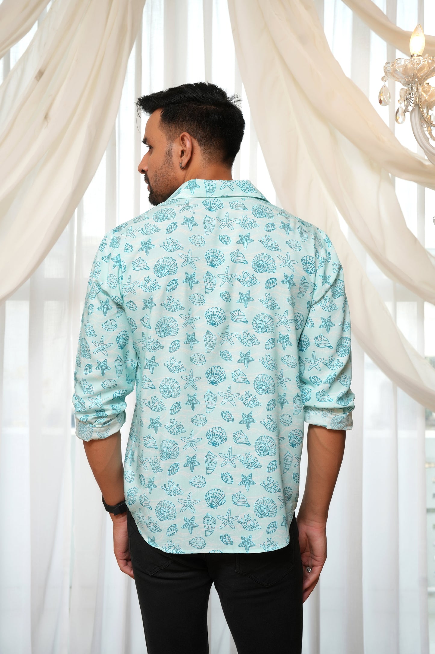 Men’s Full Sleeve Resort Shirt – Breathable Tropical Viscose