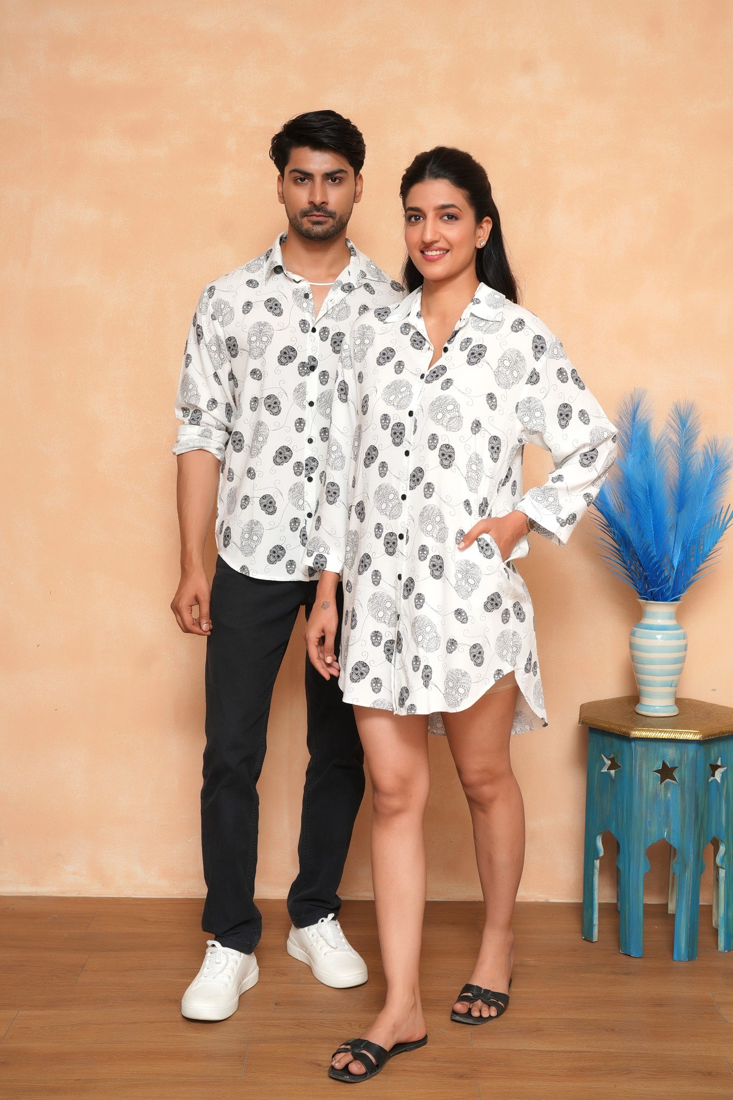 Printed Couple Twinning Outfits – Breathable Vacation Sets
