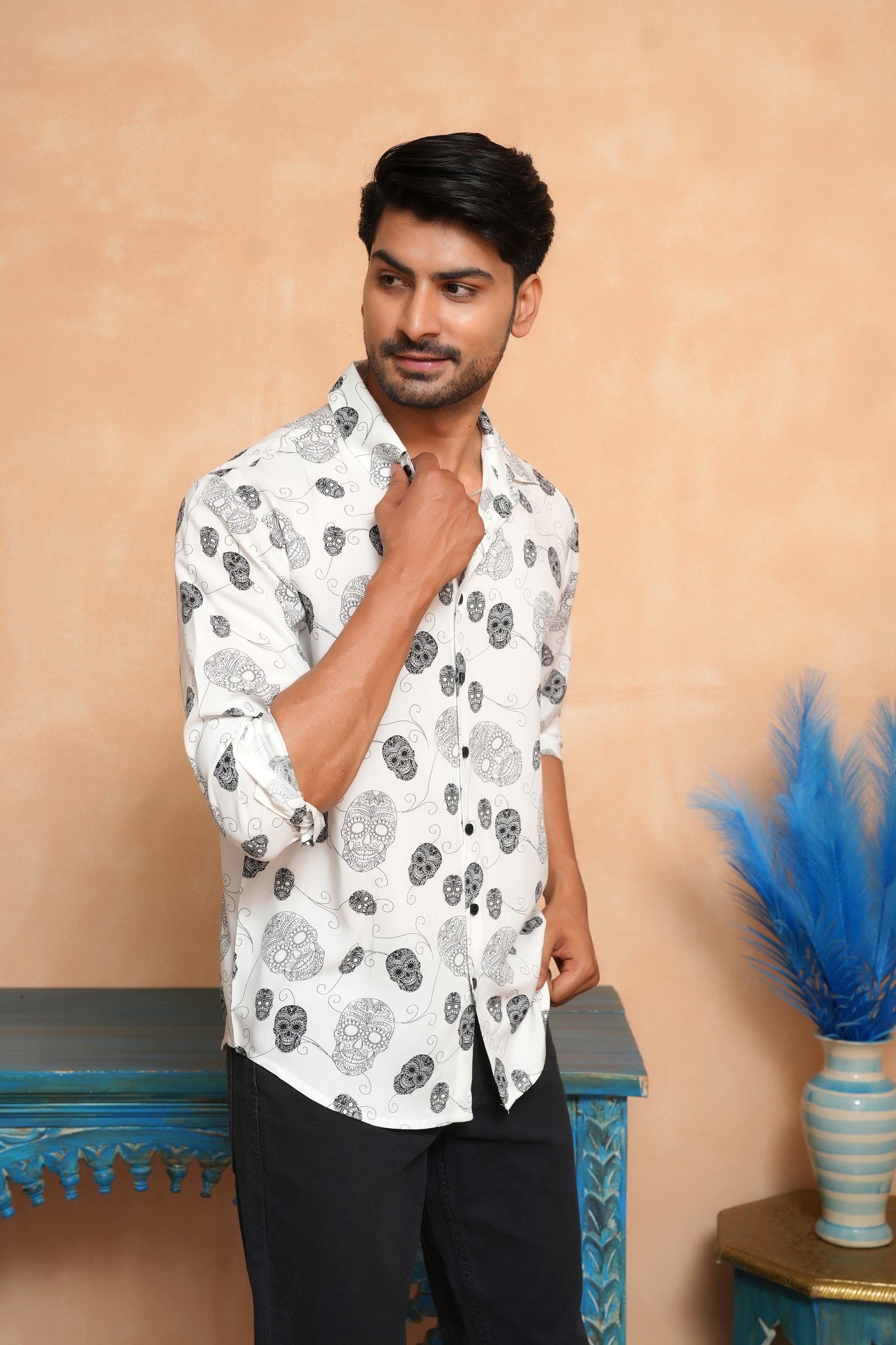 Men’s Full Sleeve Viscose Shirt – Smart & Breathable Beachwear