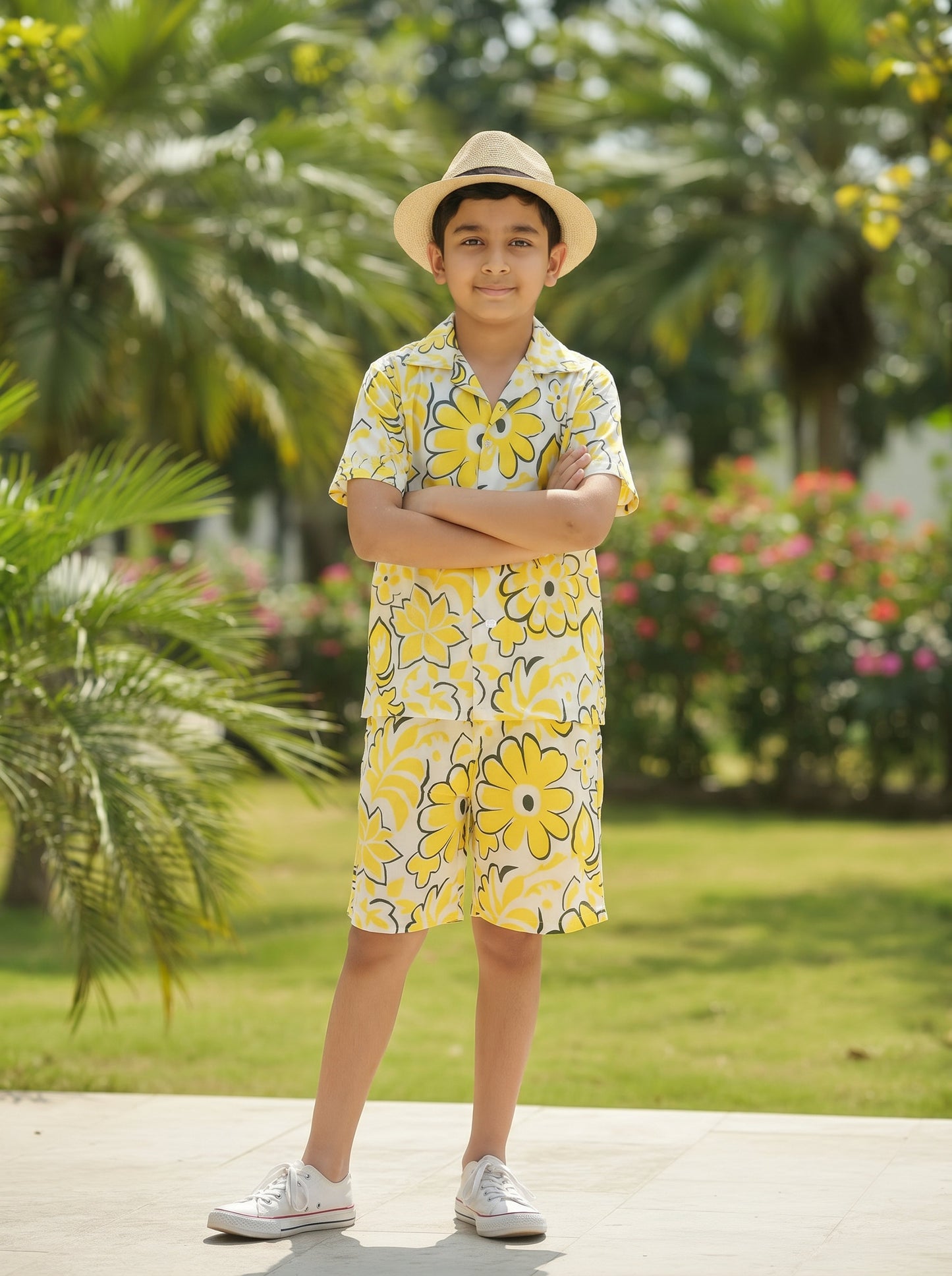 Boys Beach Co-Ord Set – Tropical Shirt & Shorts Vacation Outfit for Pool Party Birthday Goa Trip & Resort Holiday