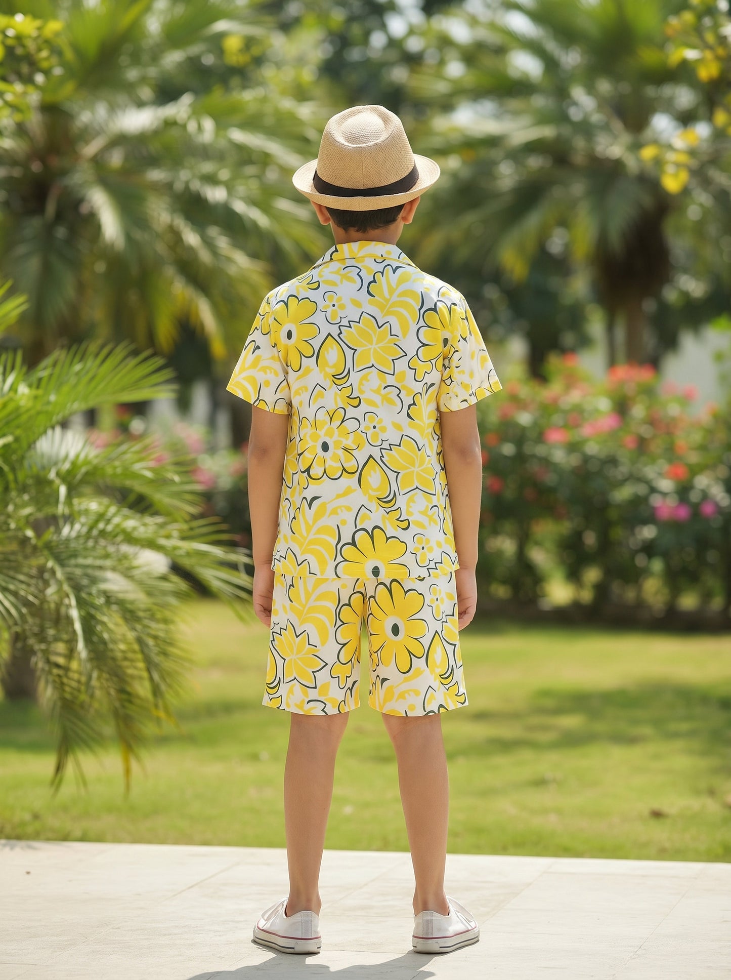 Boys Beach Co-Ord Set – Tropical Shirt & Shorts Vacation Outfit for Pool Party Birthday Goa Trip & Resort Holiday