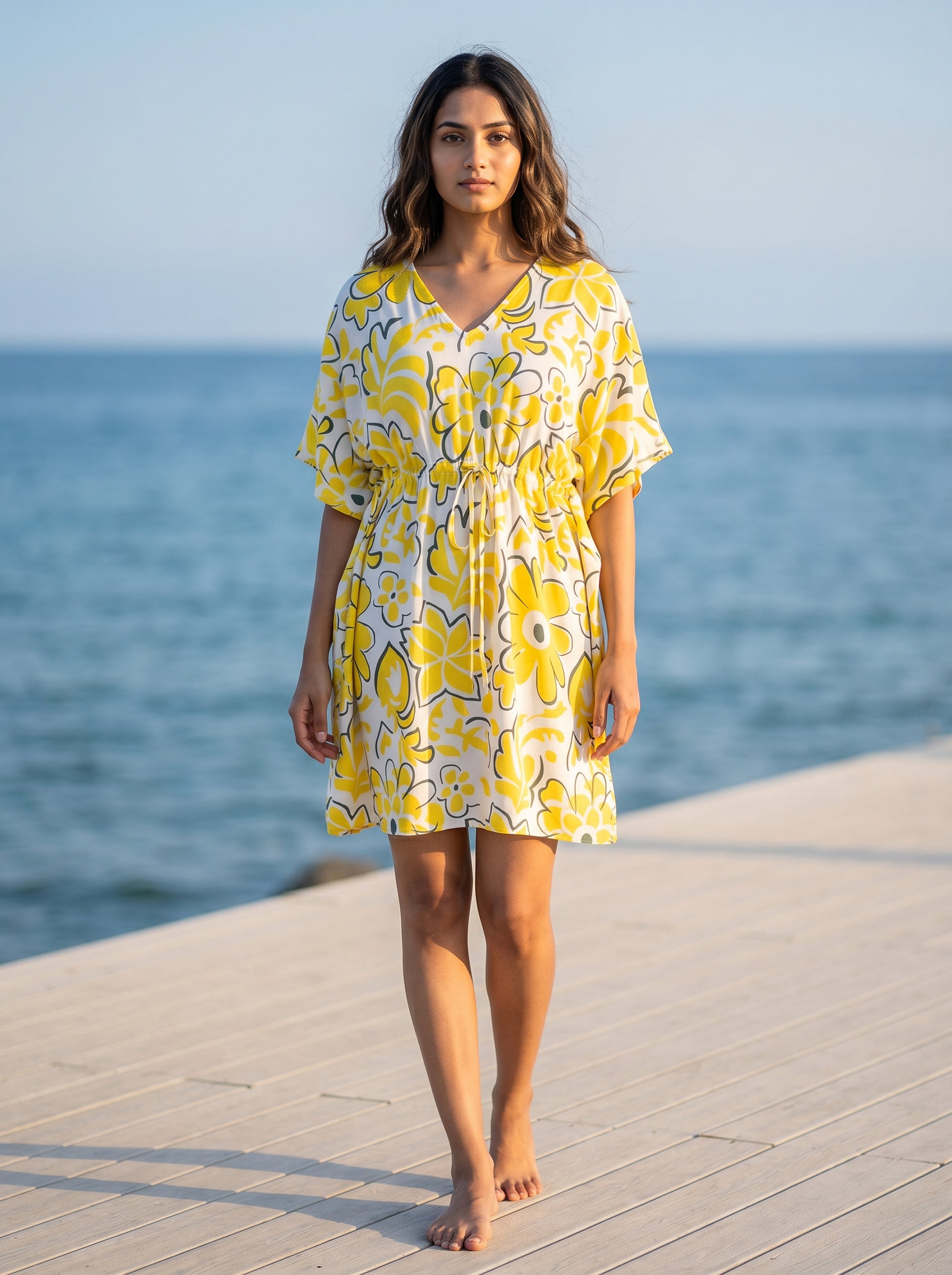 Womens Kaftan Beach Dress – Resort Wear for Honeymoon Vacation Dinner Goa Maldives & Tropical Holiday XXL