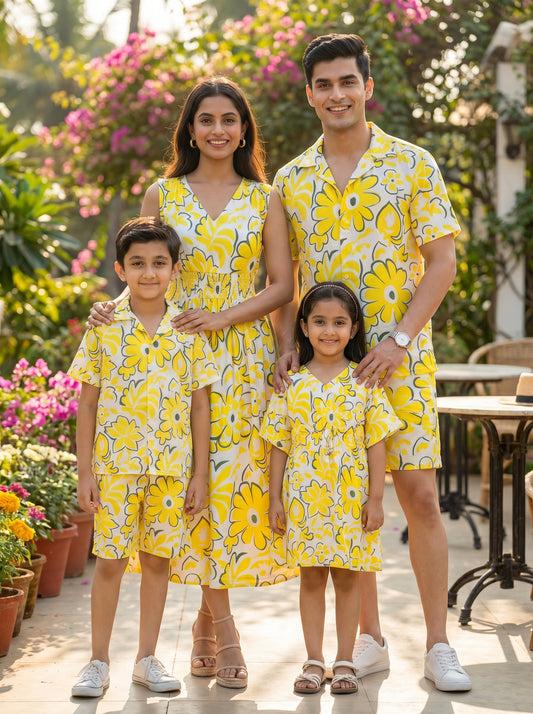 Family Matching Beach Outfits – Vacation Resort Wear for Parents Kids Family Photoshoot Birthday & Holiday Travel