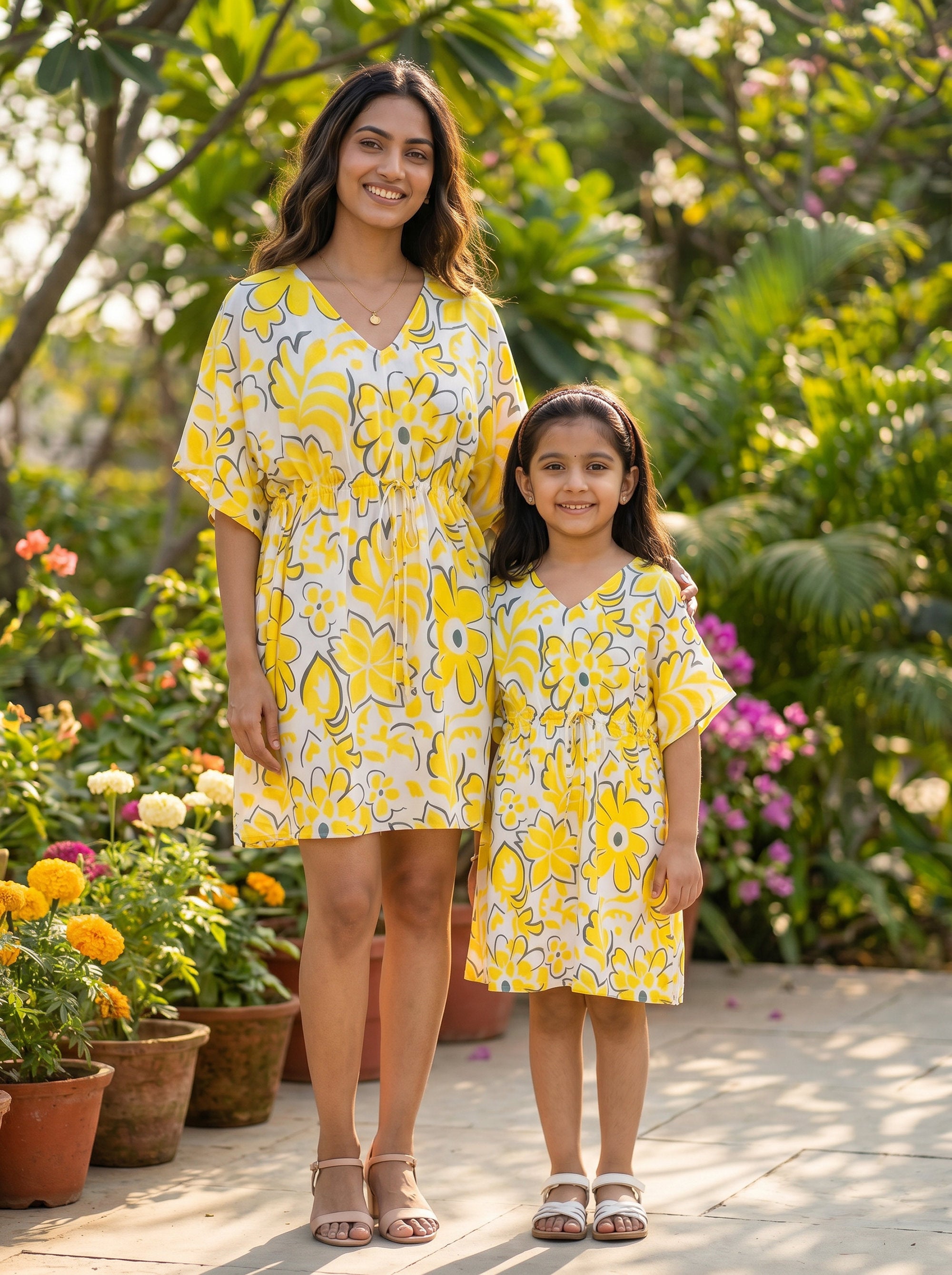 Mother Daughter Matching Beach Dresses – Family Vacation Resort Wear for Birthday Holiday & Photoshoot