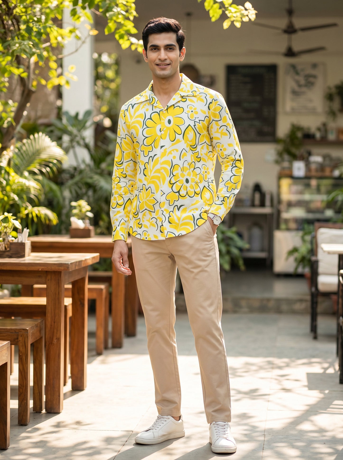 Mens Full Sleeve Resort Shirt – Vacation Dinner Pre Wedding Photoshoot Honeymoon & Party Wear