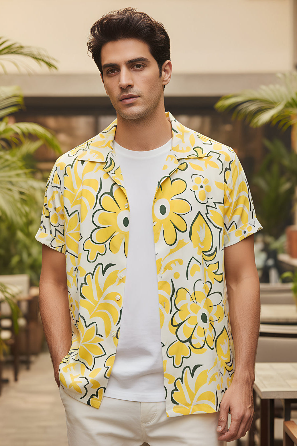 Mens Short Sleeve Beach Shirt – Pool Party Resort Holiday Vacation Wear & Tropical Travel