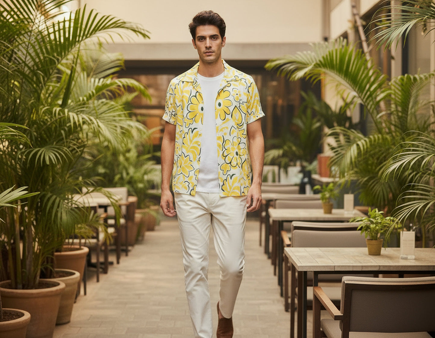 Mens Short Sleeve Beach Shirt – Pool Party Resort Holiday Vacation Wear & Tropical Travel