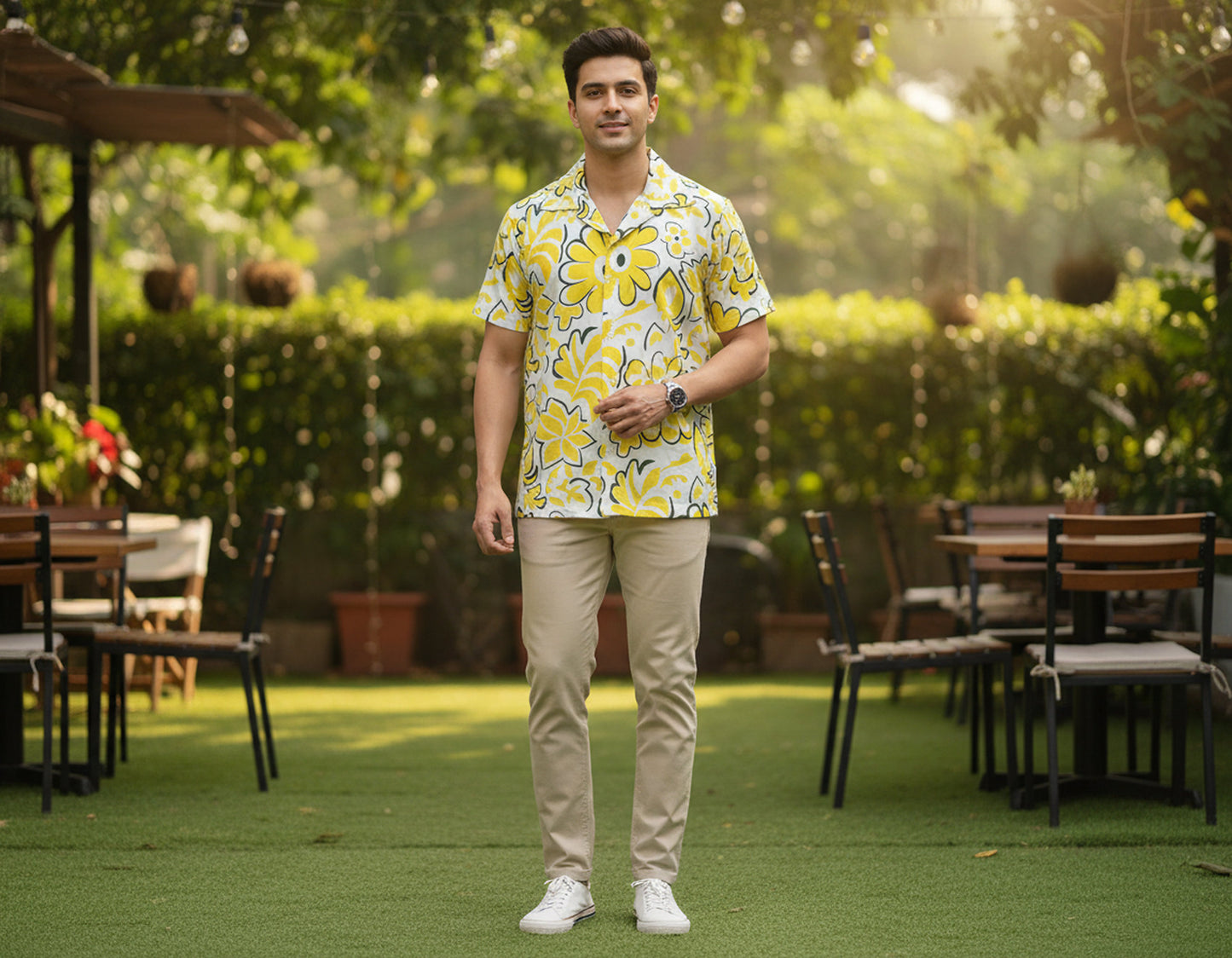 Mens Short Sleeve Beach Shirt – Pool Party Resort Holiday Vacation Wear & Tropical Travel
