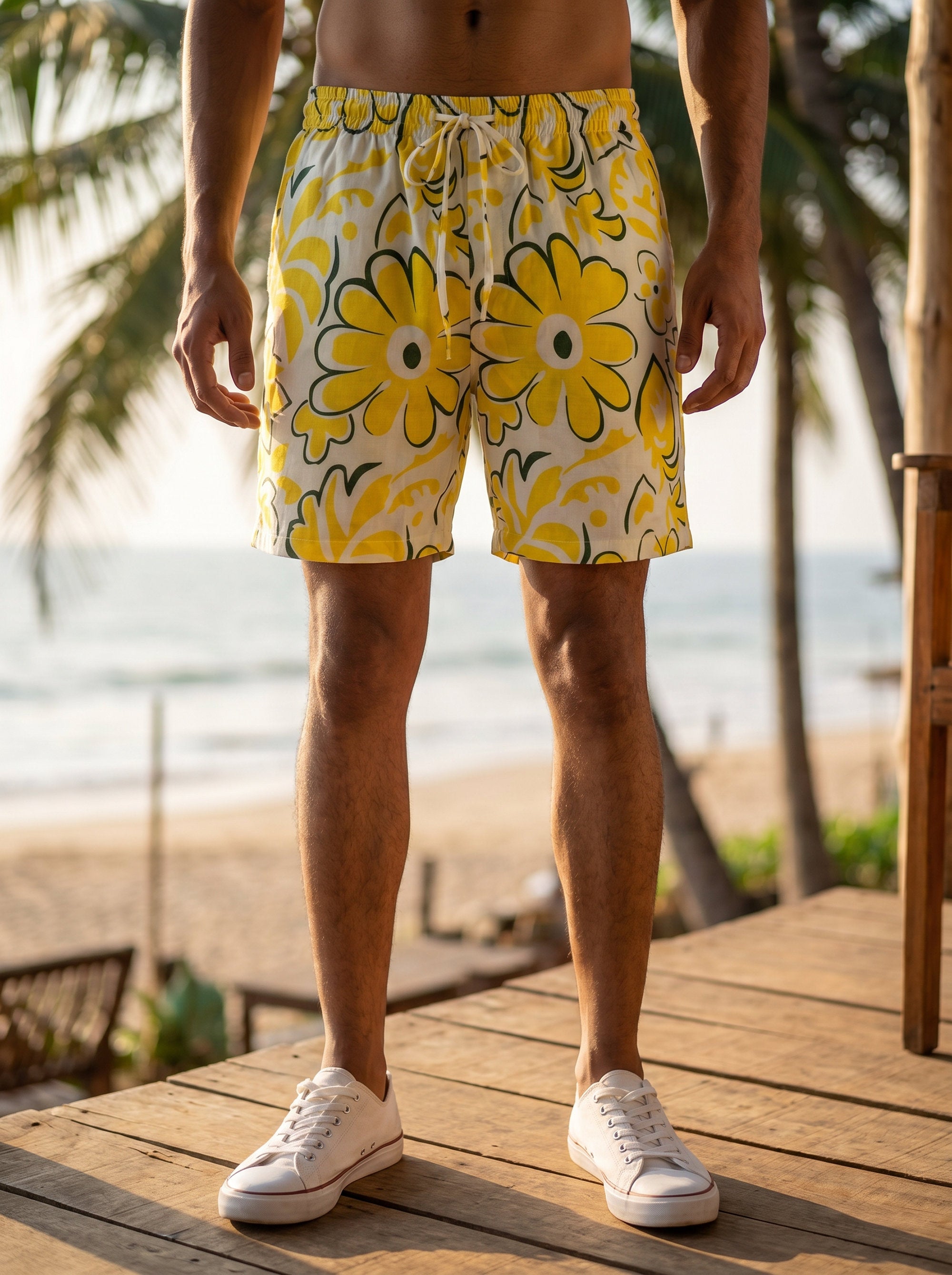 Mens Tropical Shorts – Beach Vacation Poolside Resort Party Cruise Wear & Summer Travel Outfit