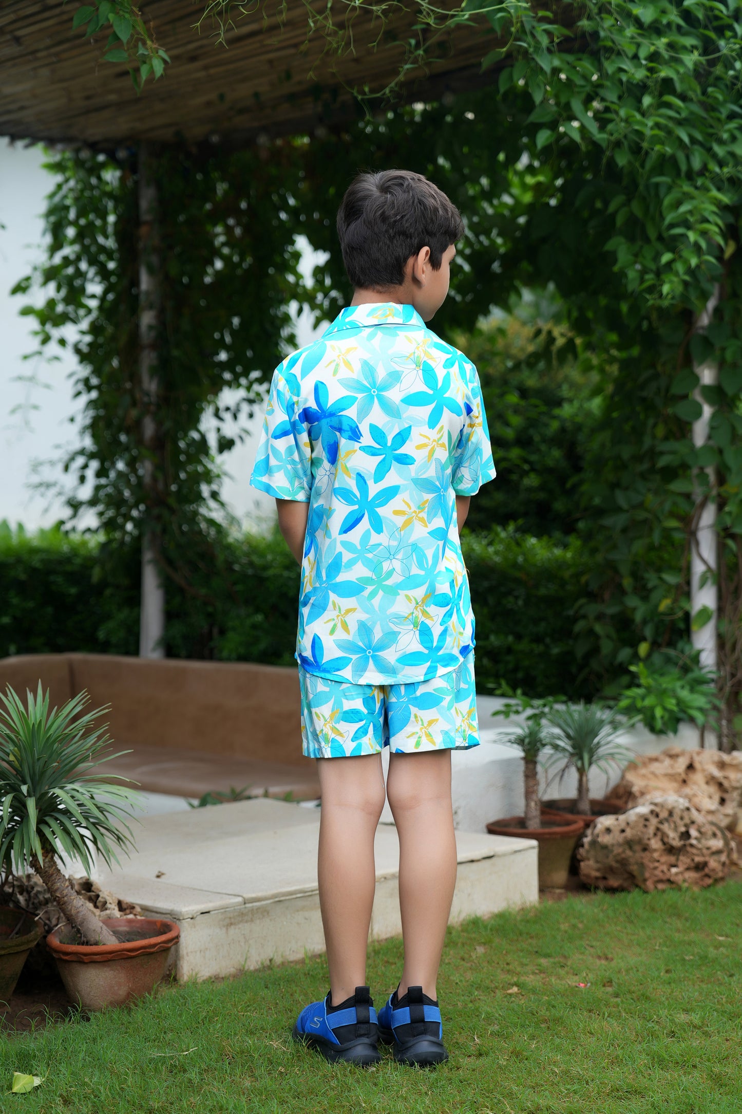 Boys Beach Co Ord Set – Shirt and Shorts Vacation Outfit
