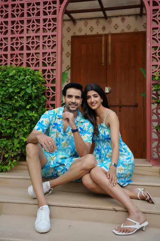 Couple Matching Dress Combo – Pool Party and Resort Outfit