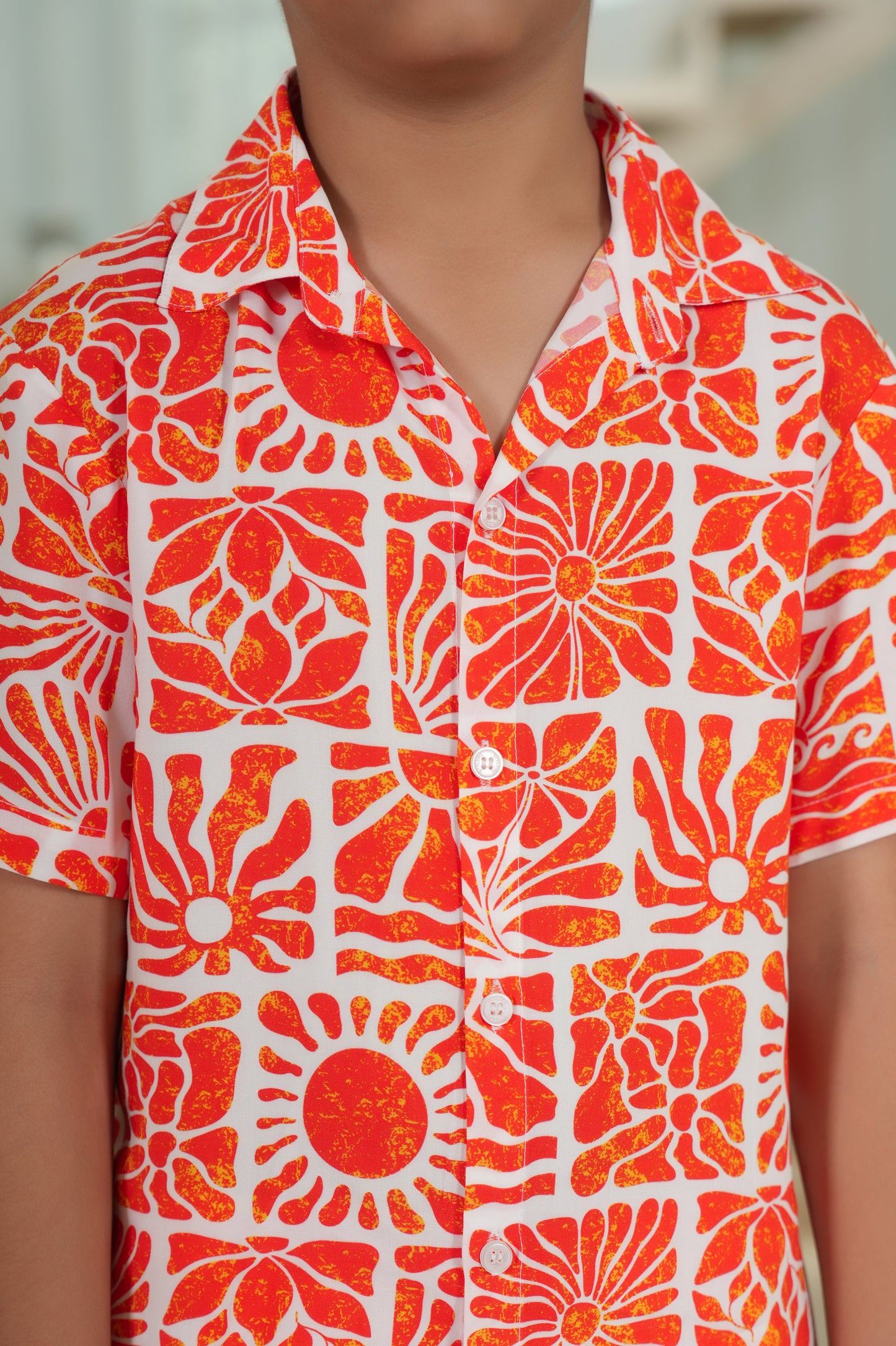 Boy’s Tropical Beach Co-Ord Set – Matching Shirt & Shorts Summer Vacation Outfit