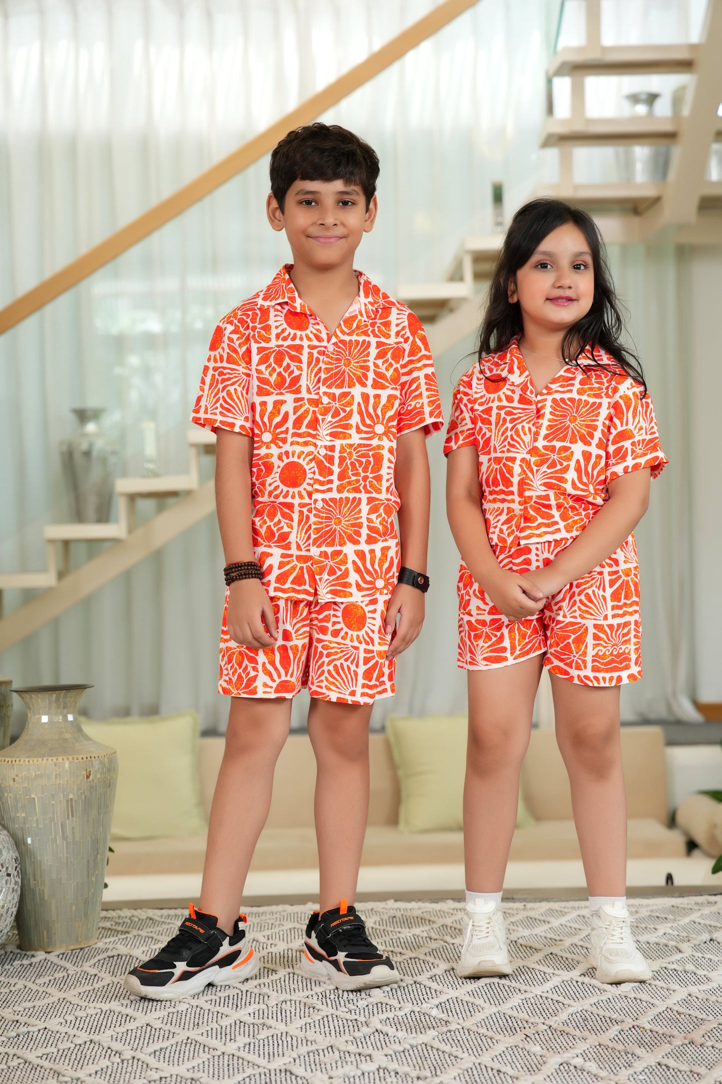 Brother & Sister Matching Outfits – Tropical Resort Wear for Kids