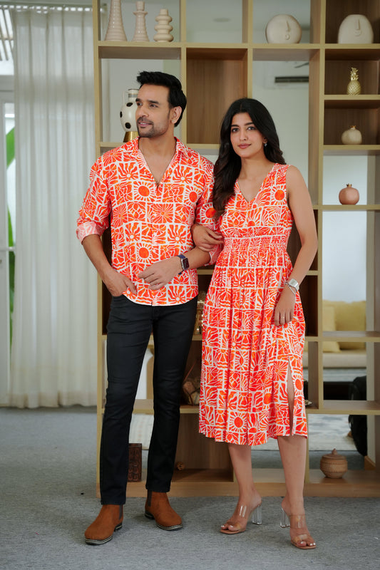 Couple Matching Twinning Set – Funky Shirt & Dress for Pre-Wedding & Beach Vacations