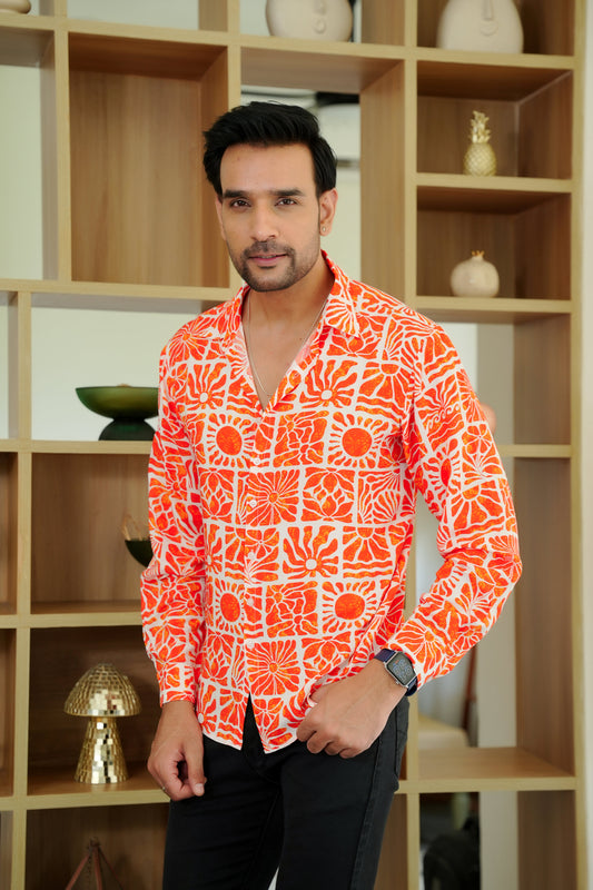 Men’s Full Sleeve Tropical Shirt – Stylish Resort Wear for Vacations