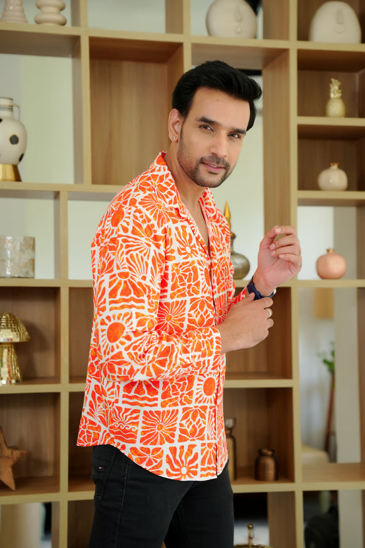 Men’s Full Sleeve Tropical Shirt – Stylish Resort Wear for Vacations