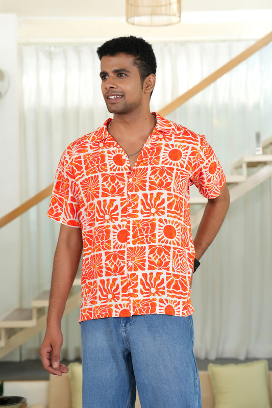 Men’s Short Sleeve Tropical Shirt – Casual Beach Resort Outfit