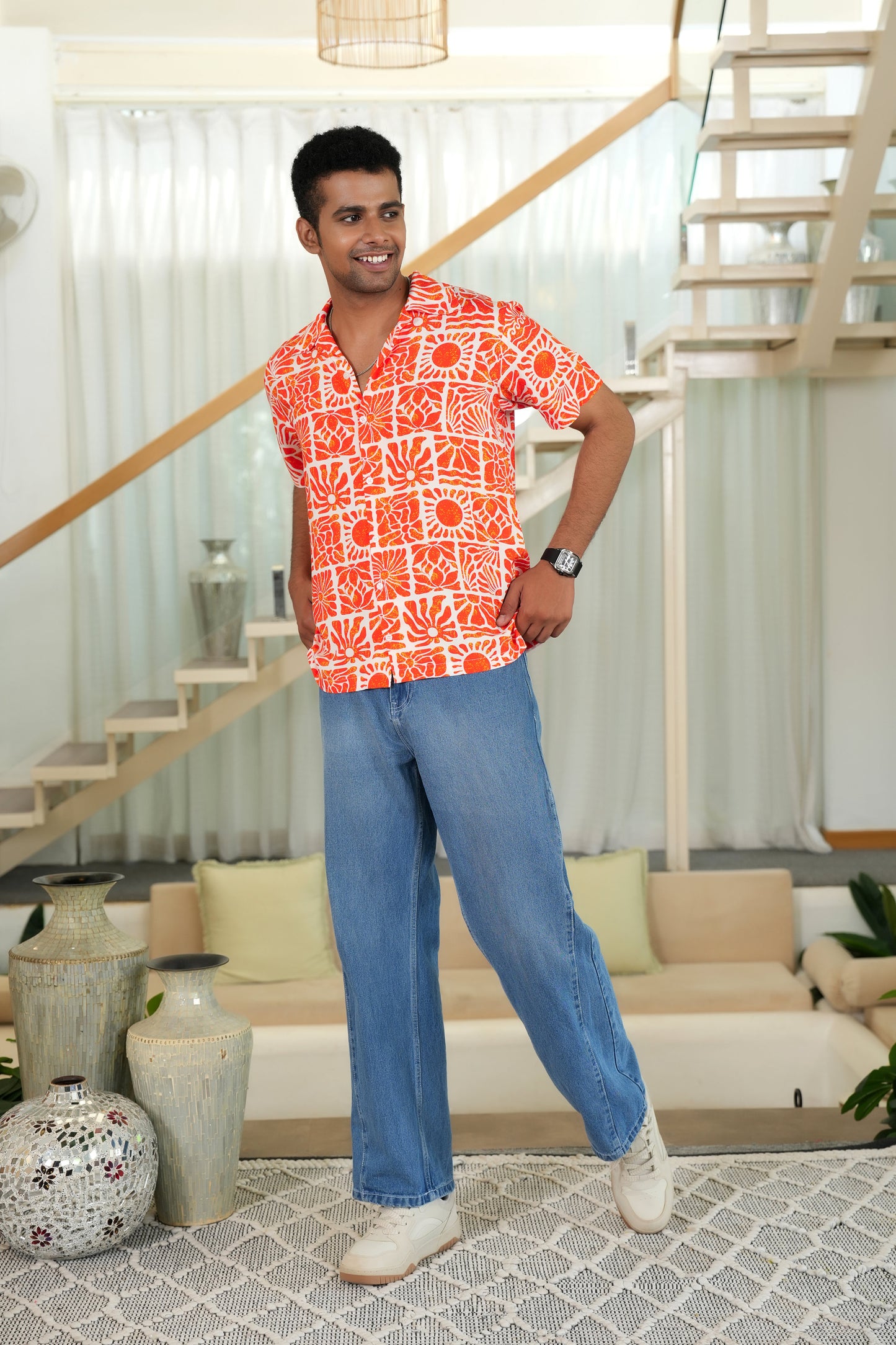 Men’s Short Sleeve Tropical Shirt – Casual Beach Resort Outfit