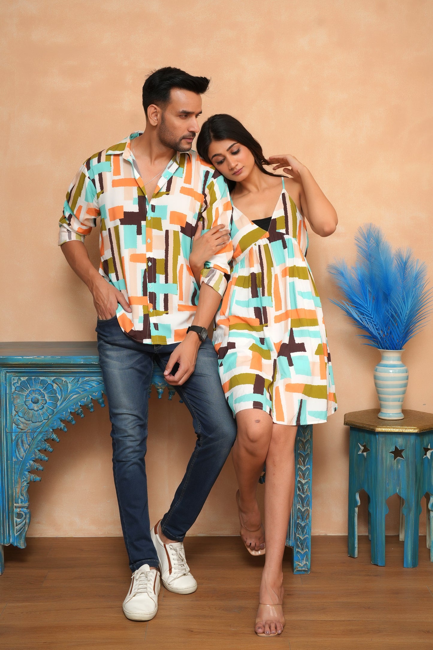 His & Her Coordinated Outfits – Printed Resort Matching Set