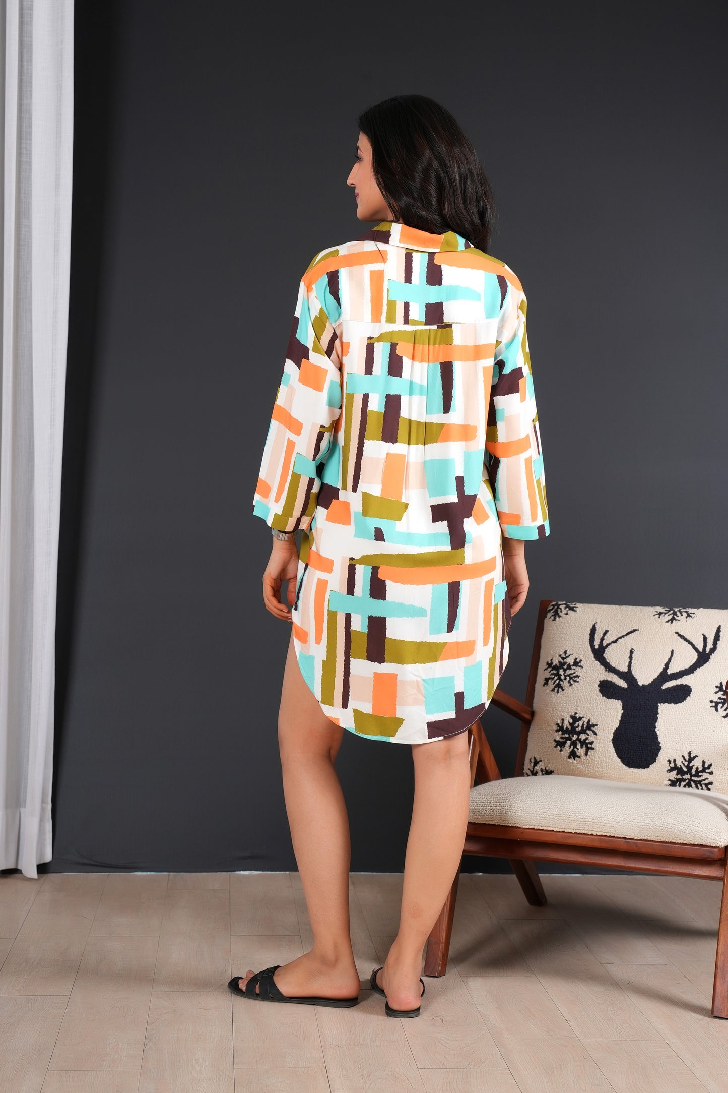 Women's Full Sleeve Long Shirt – Elegant Tropical Cruise Wear