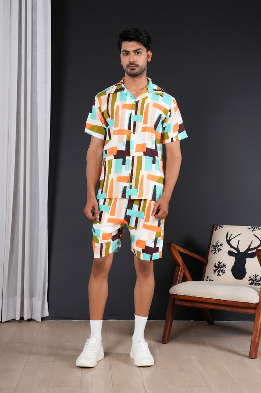 Men’s Co-Ord Set – Cabana Shirt & Shorts for Beach Holidays