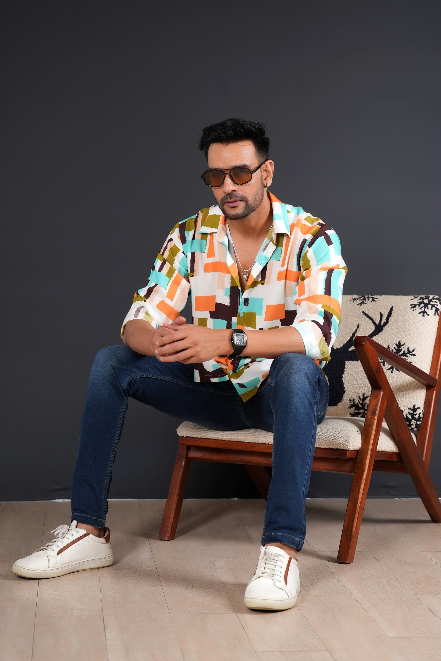 Men’s Full Sleeve Resort Shirt – Breathable Tropical Viscose