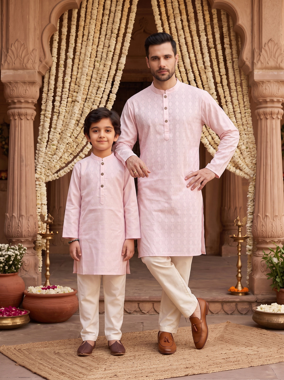 Father & Son Matching Cotton Kurta Sets – Ethnic Wear