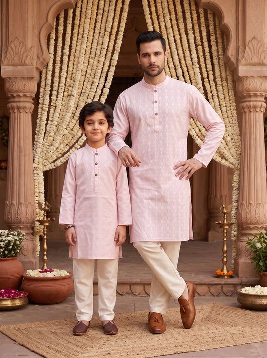 Father & Son Matching Cotton Kurta Sets – Ethnic Wear