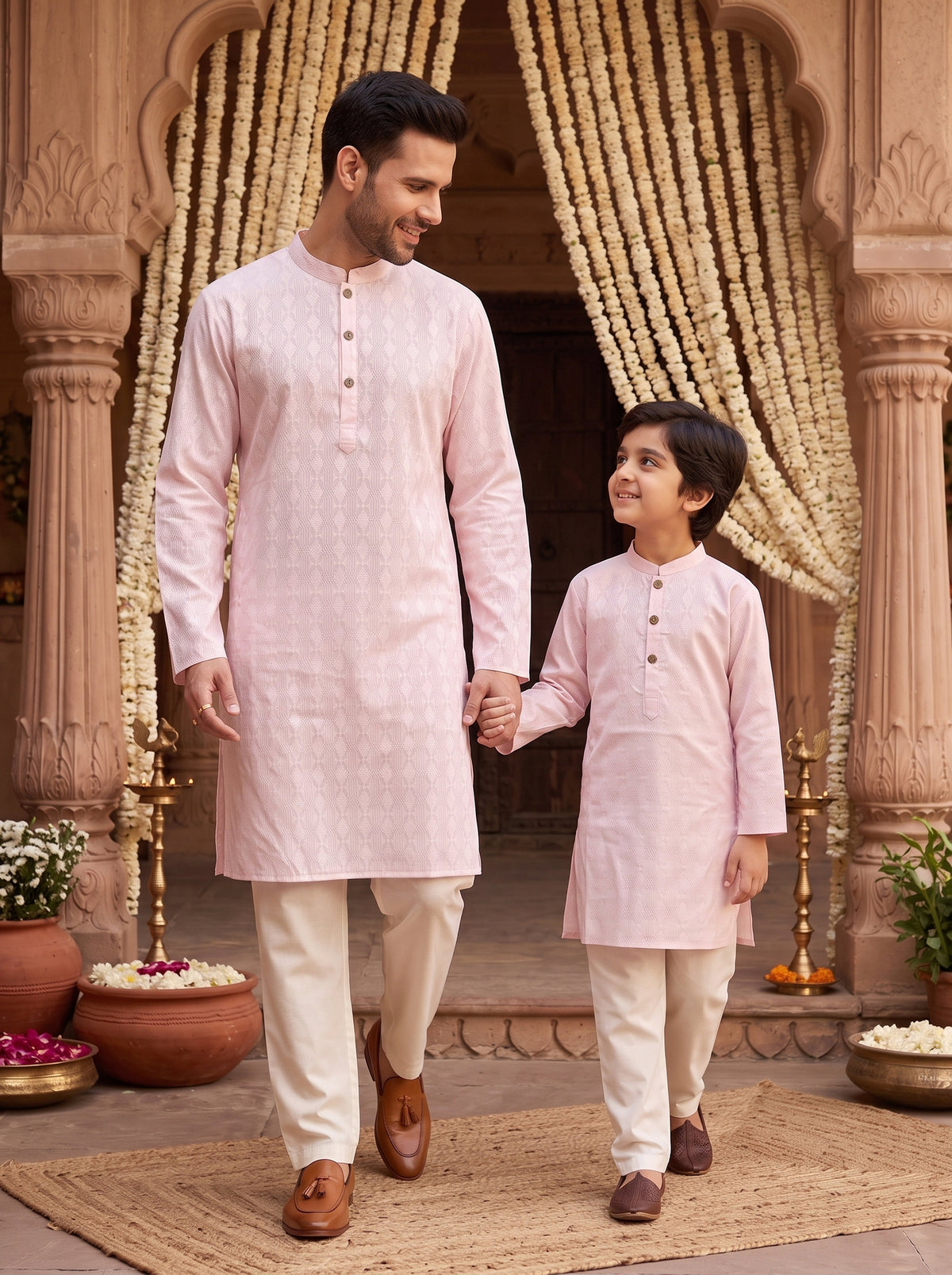 Father & Son Matching Cotton Kurta Sets – Ethnic Wear