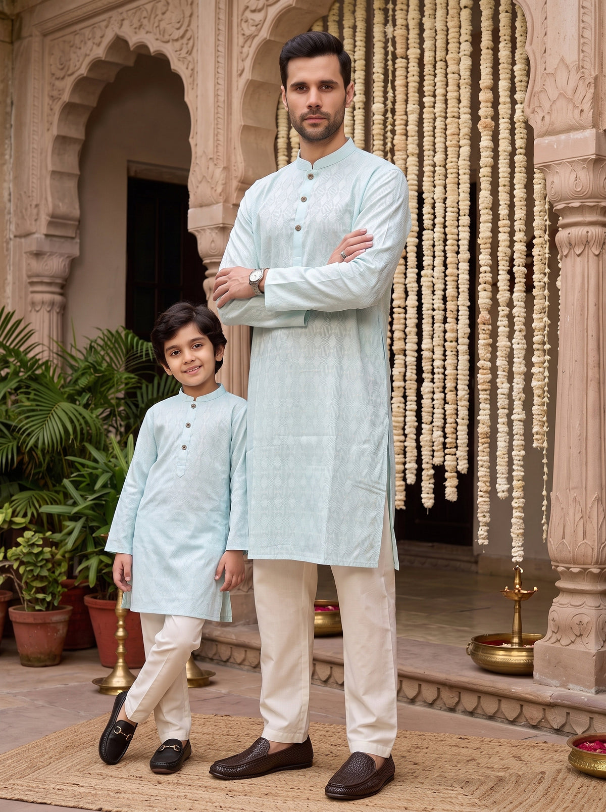 Father & Son Matching Kurta Outfits – Celebration Wear