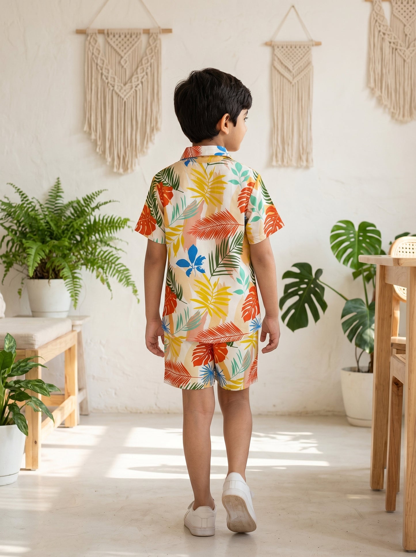 Boys Tropical Beach Co-Ord Set – Vacation Shirt & Shorts Outfit for Pool Party Birthday Resort Holiday & Family Trip