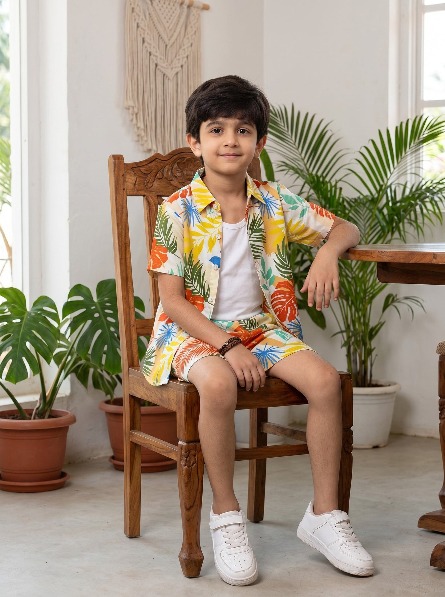 Boys Tropical Beach Co-Ord Set – Vacation Shirt & Shorts Outfit for Pool Party Birthday Resort Holiday & Family Trip