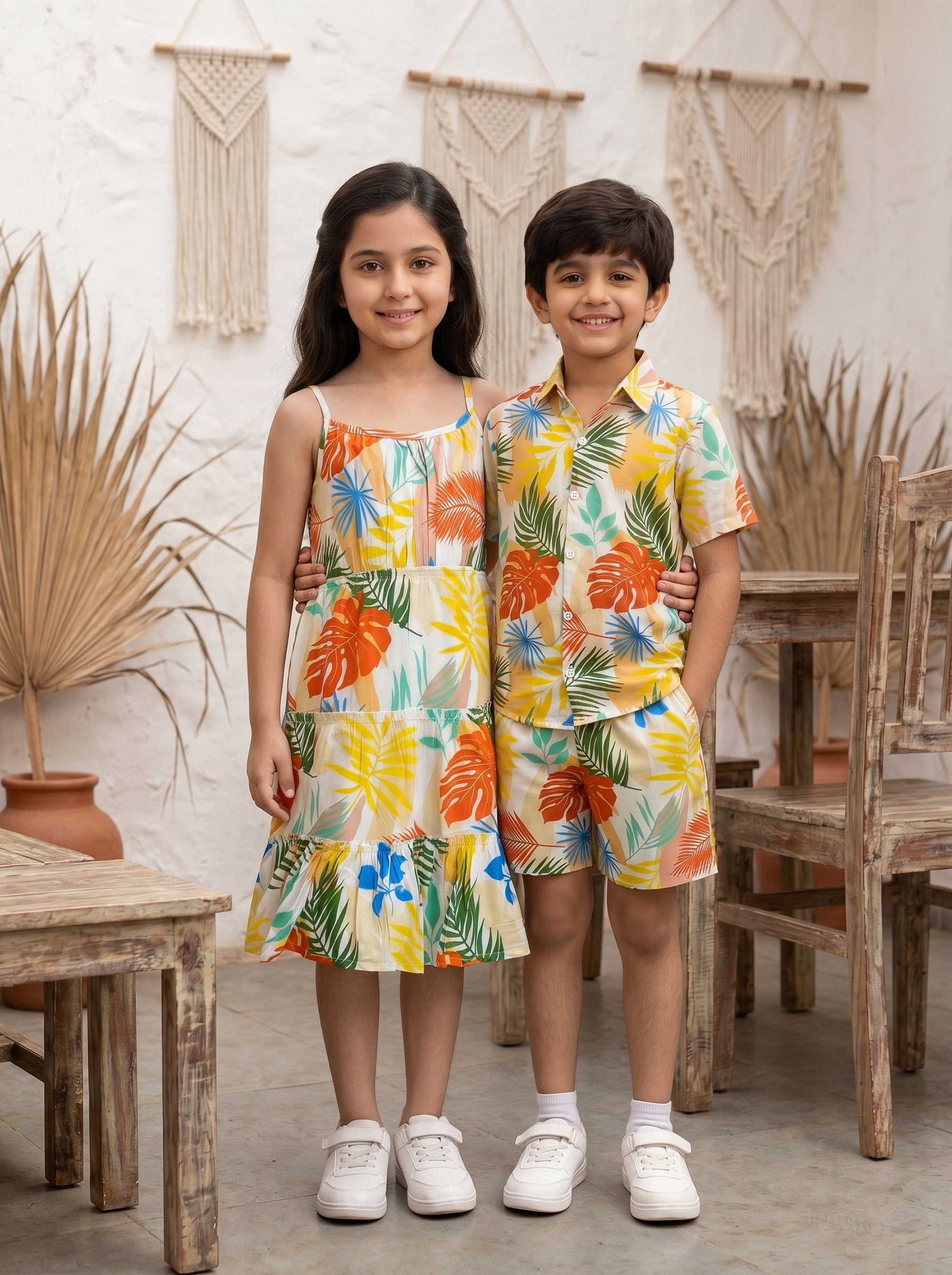 Brother Sister Matching Vacation Outfits – Tropical Resort Wear for Family Holidays Beach Trips & Birthdays