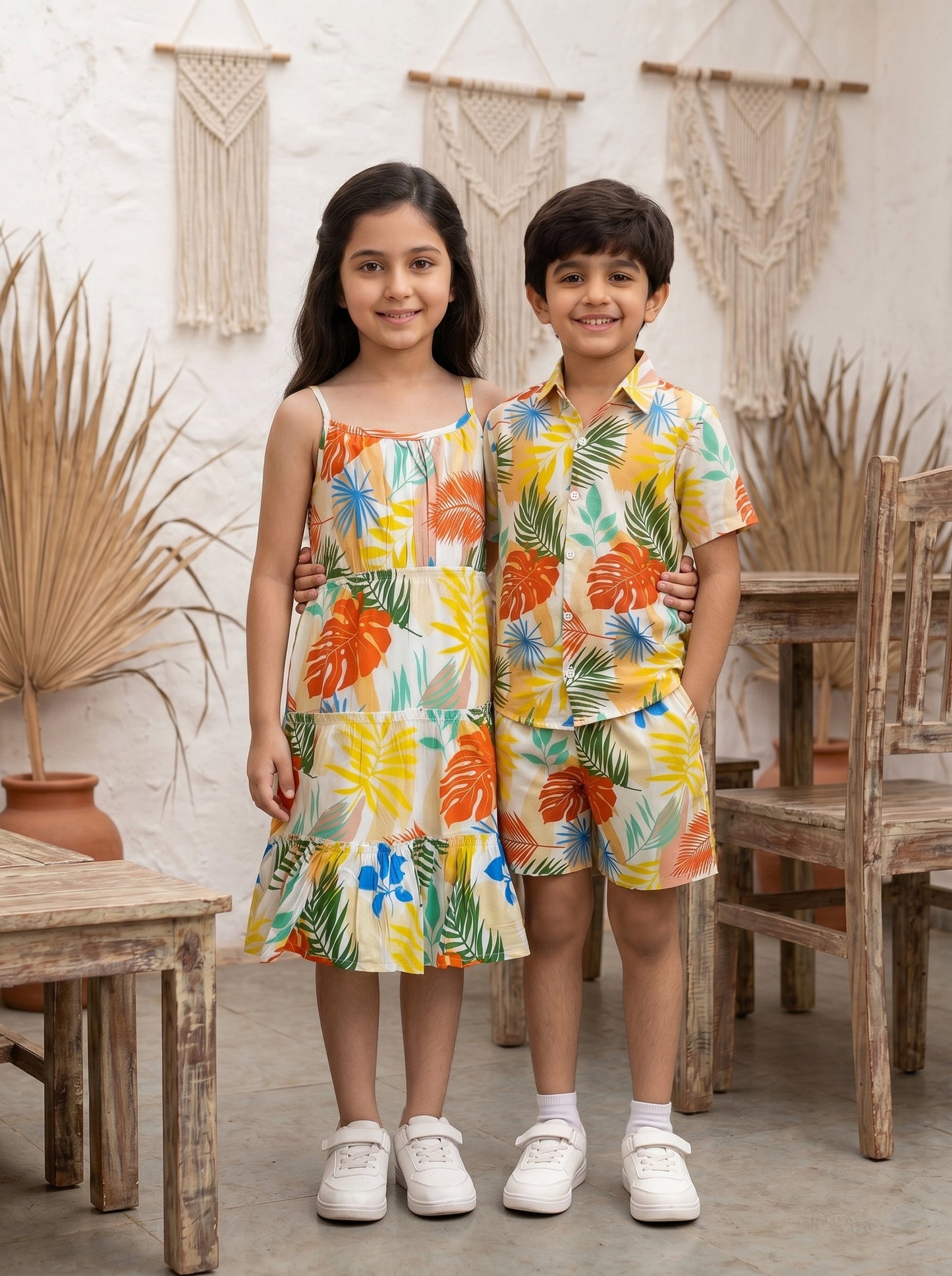 Brother Sister Matching Vacation Outfits – Tropical Resort Wear for Family Holidays Beach Trips & Birthdays